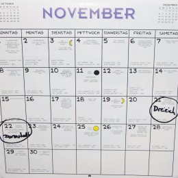 Futurama Kalender, der die Dreieichcon und Darmstadt spielt anzeigt